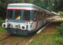 CPM Toucy ville jumelage à St Sauveur gare de l'autorail Picasso