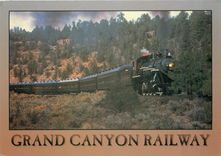 CPM Grand canyon railway blowing steam makes a round trip from Williams Arizona to the wonder of the