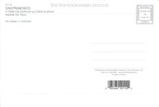 CPM San Francisco cable car continues up California Street toward Van Ness