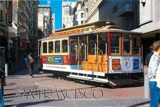 CPM San Francisco cable car turnable at powell and market streets