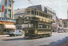 CPM Bolton tram is seen here running on Blackpool Boruough Council s famous coastal tramway