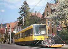 CPM  Zahnradbahn von Stuttgart Sud nach Degerloch mit Fahrrad Vorstellwagen