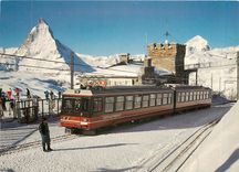 CPM Neuer in der station Gornergrat vor dem weltberuhmten Matterhorn
