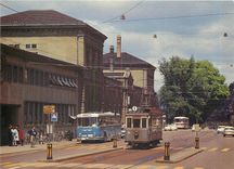 CPM Switzerland Schaffhausen Bahnhofplatz um 1960 