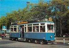 cPM Zurchertram Vierachstriebwagen Linie 6 Be 4 4 1326 