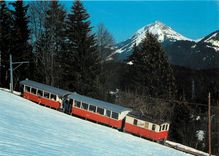 CPM Chemins de fer Electriques Veveysans Locomotive He 2 2 1 and coaches BD 206 and B 203 