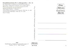 CPM Locomotive Nr 6 Margarethe Nr 16 