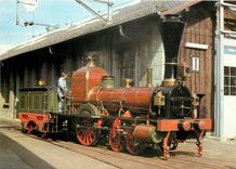 CPM Spanisch Brotli Bahn 1847 First train in Switzerland Locomotive Limmat 