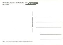 CPM Krokodil Lokomotive der Rhatischen Bahn Ge 6 6 CC 