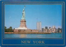 CPM New York The Statue of Liberty with the lower New York skyline in the background 