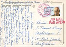 CPM New York The Statue of Liberty with the lower New York skyline in the background 