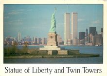 CPM Statue of Liberty and Twin Towers 