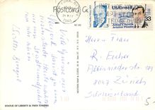 CPM Statue of Liberty and Twin Towers