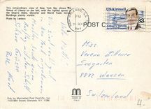 CPM This extraordinary view of New York Bay shows the Statue of Liberty  Empire State  Chrysler and