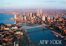 CPM New York Exotic lower New York aerial view showing Manhattan and Brooklyn Bridges 