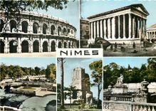 CPM Nimes Les Arenes Jardin de la Fontaine 