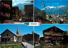 CPM Grachen Wallis Dorfstrasse Grachen Weisshorn Kirche 