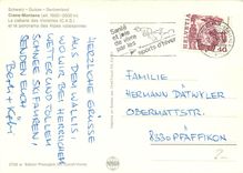 CPM Crans Montana La cabane des Viollettes et le panorama des Alpes Valaisannes