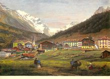 CPM Leukerbad mit Balmhorn Loeche les Bains et le Balmhorn 