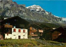 CPM Leukerbad Loeche les Bains altes Dorfli mit Rinderhorn 