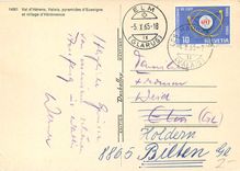 CPM Val d'Herens Valais pyramides d'Euseigne et village d'Heremence 