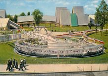 CPM Exposition nationale suisse Lausanne Le telecanape et la voie suisse 