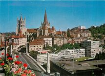 CPM Lausanne la Cathedrale et le pont Bessieres 