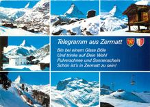 CPM Telegramm aus Zermatt Wallis Schewiz 