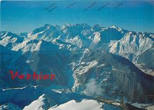 CPM Verbier Suisse Vue sur les champs de ski de Bruson et le massif du Mont Blanc 