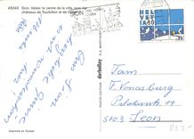 CPM Sion Valais le centre de la ville avec les chateaux de Tourbillon et de Valerie