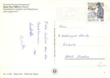 CPM Gruss aus Saas Fee Wallis Gondelbahn Langfluh mit Fletschorn und Lagginhorn