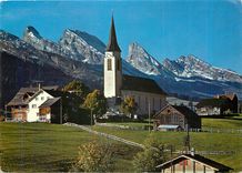 CPM Wildhaus Obertoggenburg kath Kirche mit Churfirsten 