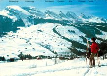 CPM Obertoggenburg Schweiz Blick von Wildhaus Die Churfirsten Iltios und Sellamatt 
