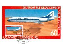 CPM Sud Aviation Caravelle 1955 Deutsche Bundespost Berlin fur die Jugend 