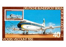 CPM Vickers Viscount 1950 Deutsche Bundespost Berlin fur die Jugend 