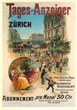 CPM Historisches Plakat Tages Anzeiger vor 1900 Kunstler unbekannt Tages µAnzeiger Zurich