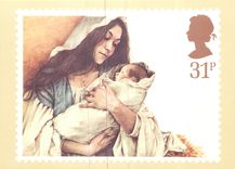 CPM Christmas Virgin and Child 
