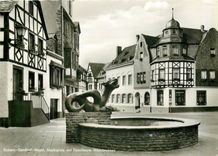 CPM Kabern Gondorf Mosel Marktplatz mit Tatzetwurm Weinbrunnen 