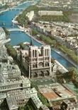 CPM Paris Vue aerienne La facade de Notre Dame et La Seine 