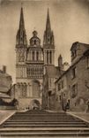 Angers CPA the cathedral and the rise St Maurice (stamp Jacquard Lyon)