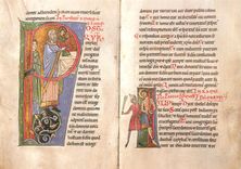 CPM Lettre P ornee d'une Presentation au Temple et Flagellation