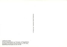 CPM Lettre P ornee d'une Presentation au Temple et Flagellation