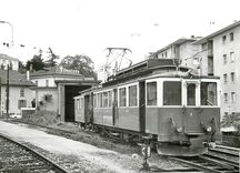 CPM L'ABFE 4/4 1 et B11 du parc d'origine a Lugano devant la remise 20.5.1967
