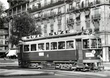 CPM Ligne 6 train pour Chatelaine a la place des Eaux-Vives 17.8.1948