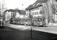 CPM Be 2/2 183 et 3 B3 a la Muenchensteinerstrasse 25.3.1968