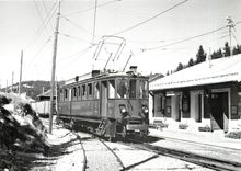 CPM Automotrice en gare des Rousses (MLC) 1.10.1956