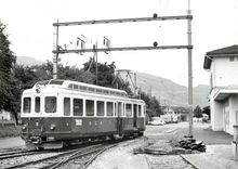 CPM ABFhe 4/4 6 sur la place de la gare d'Altstaetten 15.8.1967