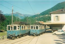 CPM Les automotrices ABFe 4/4 1 et 3 en gare de Tesserete 1967