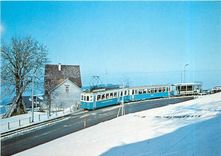 CPM TB-Sportzug mit CFe 4/4 Serie 6-8 mit alter Anschrift + C4 ex TL + Skiwagen 81/82 ex AF am 22.2.