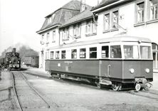 CPM Gare de Hoya train vapeur et autorail T65 8.1961
